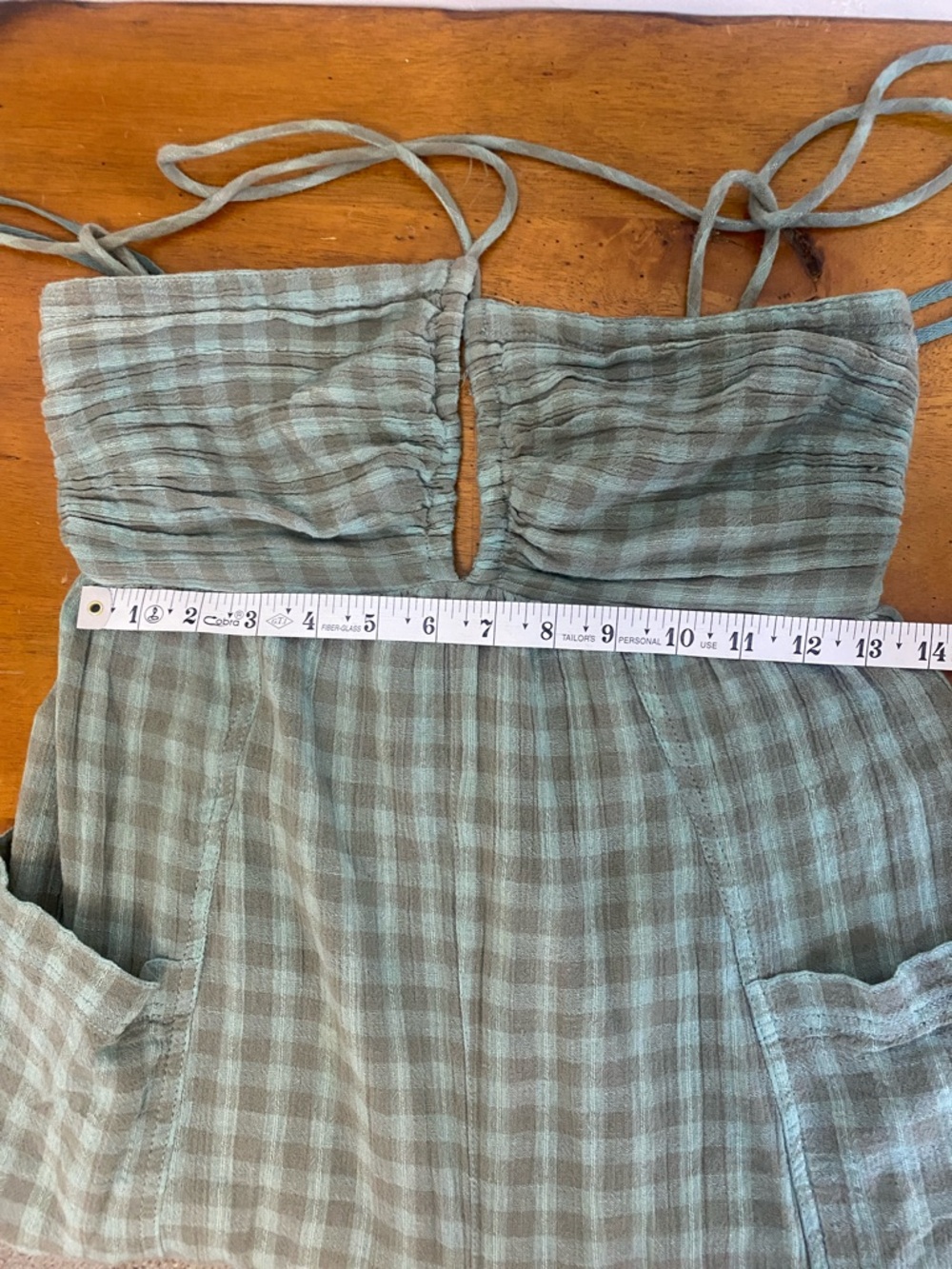 Free People Plaid Halter Jumpsuit with Balloon Style Pants Lightweight - Picture 12 of 12